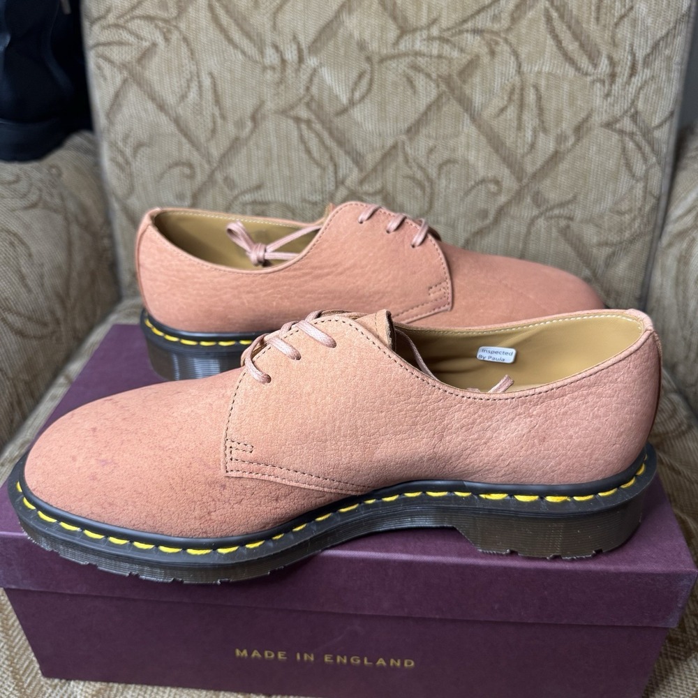 Dr. Martens 1461 C.F. Stead Pink Buck Suede Oxfords Mens US 9 Made in England - Picture 3 of 10
